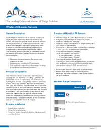 Thumbnail of document Data Sheet - MNS2-9-W2-US-ST Monnit Alta Wireless Ultrasonic Level/Distance Sensors